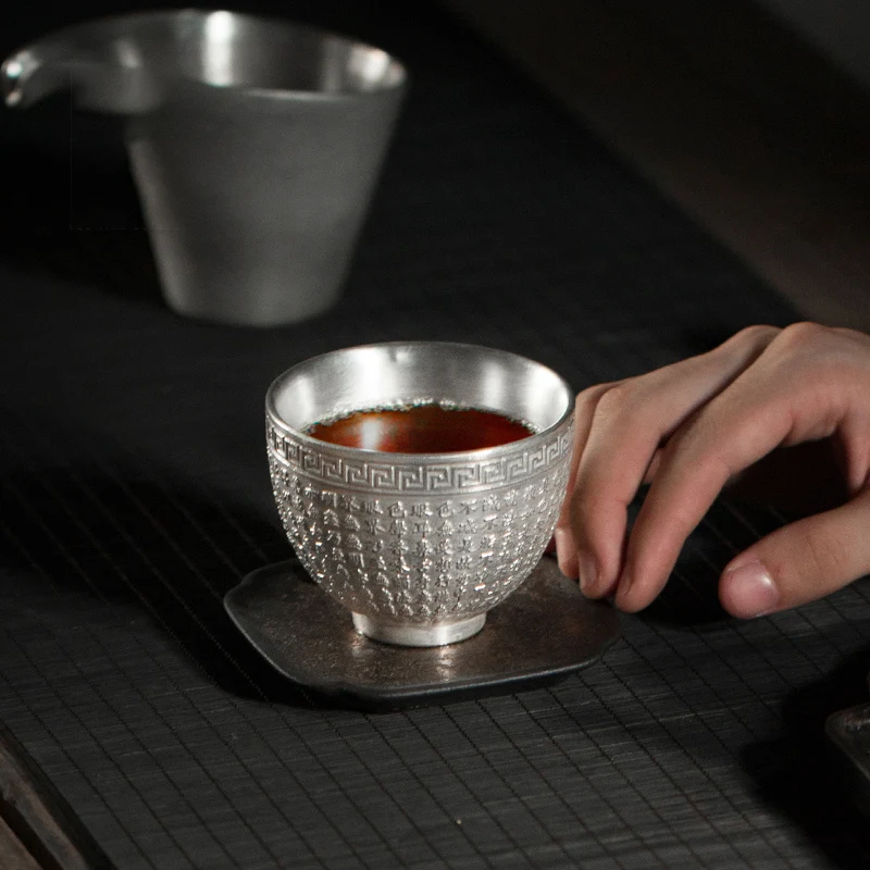 TANGPIN 999 Серебряная и керамическая чайная чашка ручной работы чайная чашка из фарфора кунг-фу чашка 150 мл