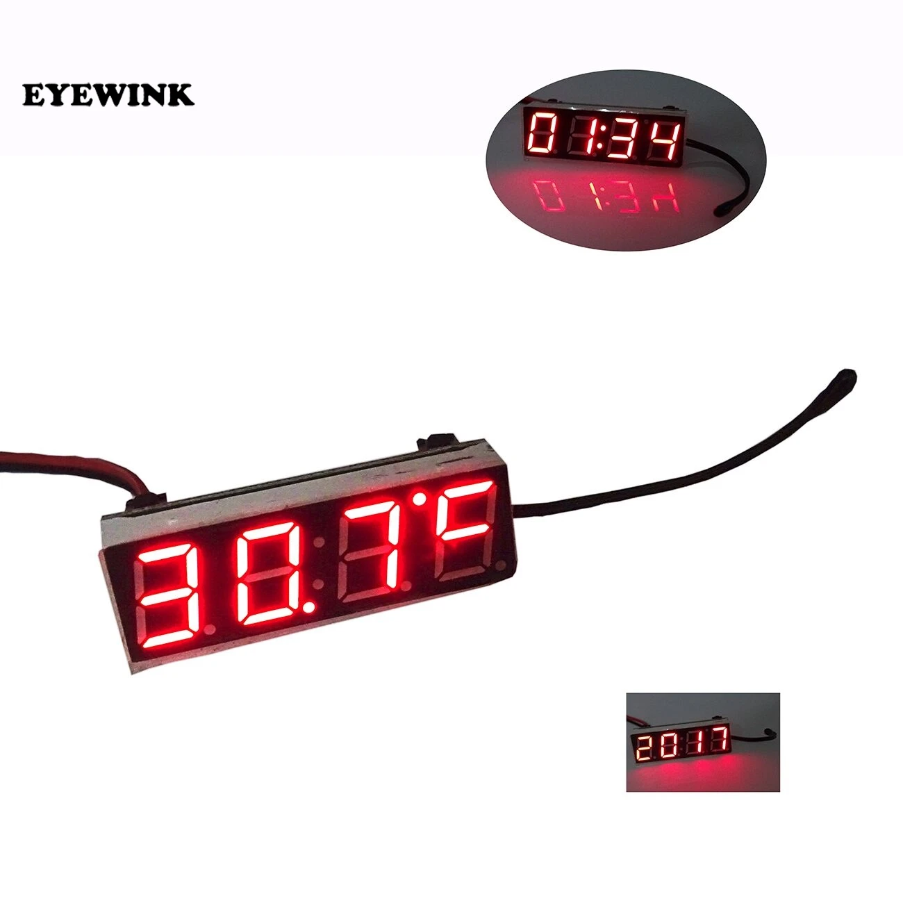 Red 3 in 1 LED DS3231SN Digital Clock Temperature Voltage Module DIY Electronic