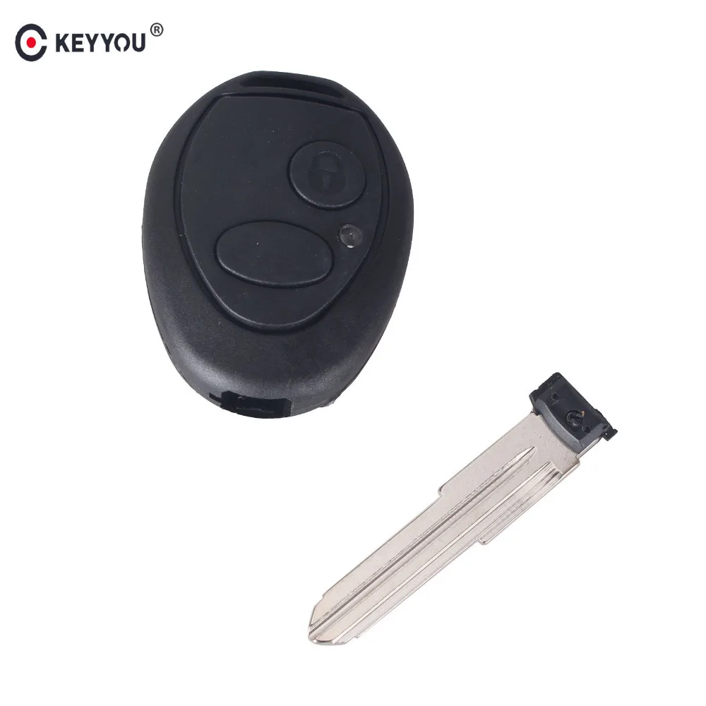 KEYYOU 2 Button Key Fob Case Shell Uncut Blade For Land Rover For Rover 