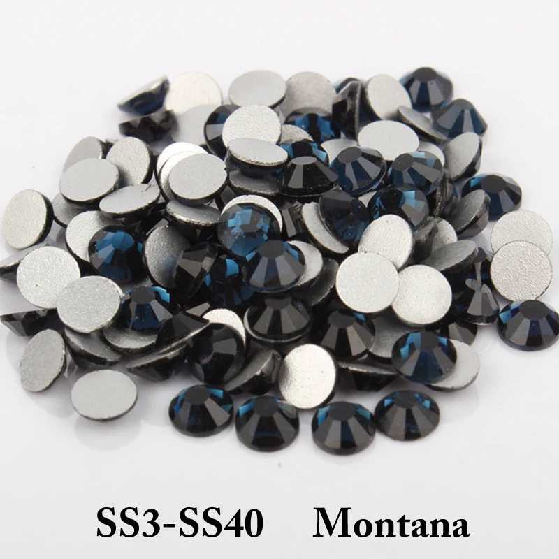 

SS3-SS40 Montana Nail art Rhinestones Non Hotfix Stones Round Glass Nail art free shipping