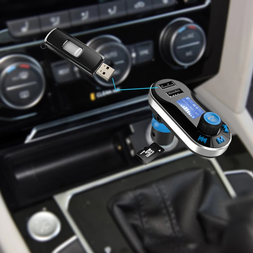 ALLSOME Bluetooth fm-передатчик Автомобильный MP3-плеер с пультом дистанционного управления Поддержка флеш-накопителя USB Автомобильное зарядное устройство Hands-free FM модулятор