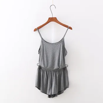 

2019 Summer Large Size Women's Casual Comfort Wild Solid Color Strap Wide Leg Pants Pajamas Home Service Suit