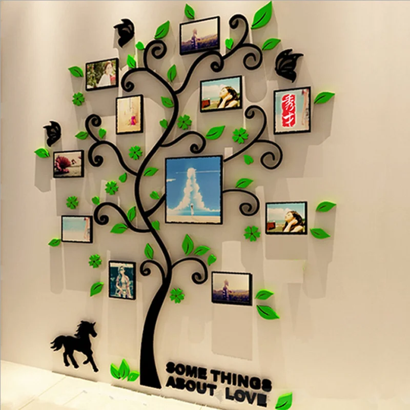 

Photo Frame Tree 3D Acrylic Wall Stickers Home Decor Living Room Pegatinas Paredes Decoracion Adesivi Murali House Decoration