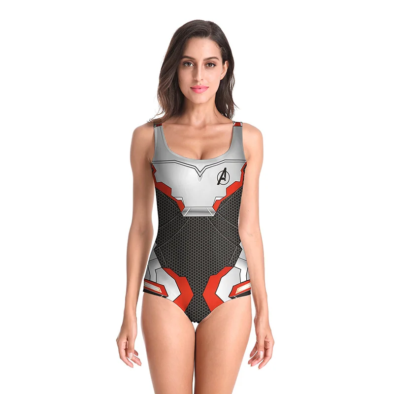 Avengers Endgame Cosplay Costume Advanced Tech Sexy One Piece Swimsuit Plus Size Swimwear Women Beach Monokini Push Up Swimsuit