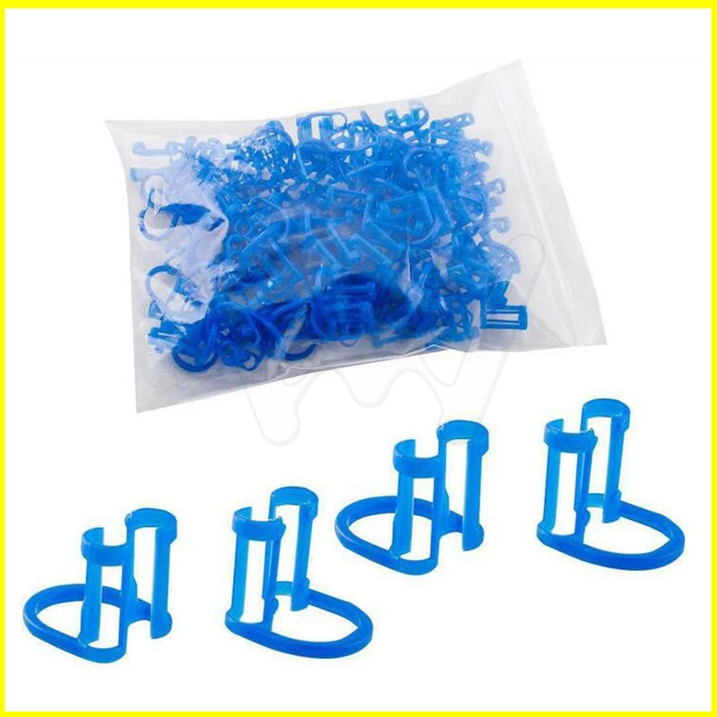 20pcs-bag-Blue-Disposable-Cotton-Roll-Holder-Blue-Clip