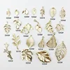 10pcs Wholesale High Quality Fashion Gold/silver Color Charm Leaf Hollow Leaves Charms Pendant For Necklace Jewelry Accessories ► Photo 1/6