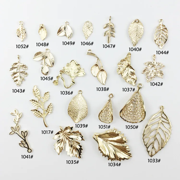

10pcs/lot Wholesale High Quality Fashion Gold Color Charm Leaf Hollow Leaves Charms Pendant For Necklace Jewelry Accessories