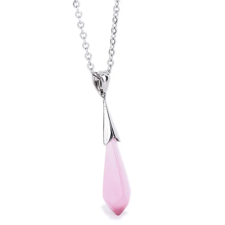 

fashion Water Drop Rhinestone necklace Pendant Clavicle short chain 316L Stainless steel jewelry for women
