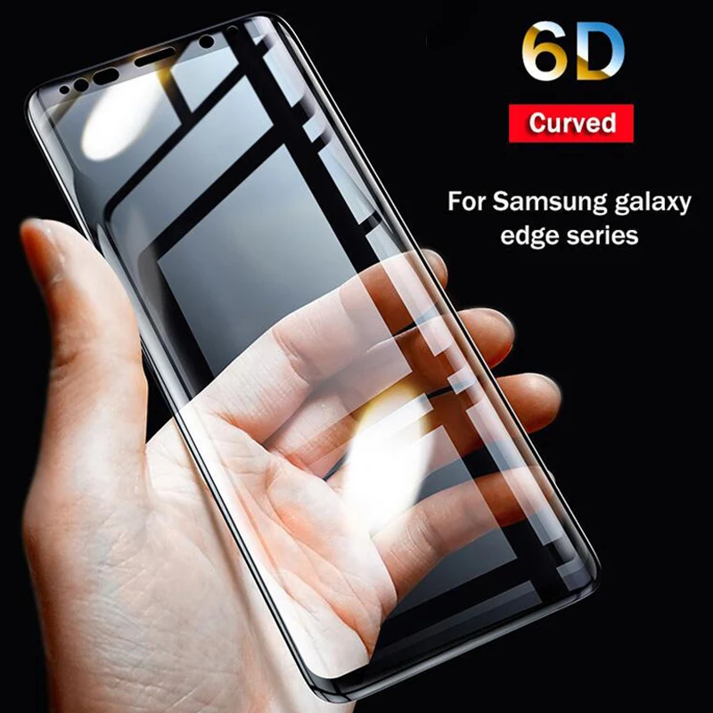 Изогнутое закаленное стекло 6D для Samsung Galaxy S8 Защитное samsung note 9 S9 Plus S6 S7 Edge A6 A8