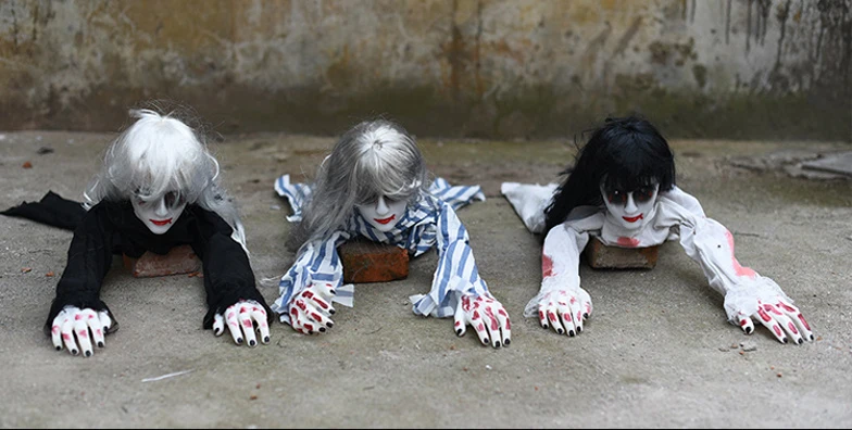 Хэллоуин электрические игрушки для ползунков приколы злые светящиеся куклы дом с привидениями декорация демона жуткие пугающие украшения пугающие Детские призрака
