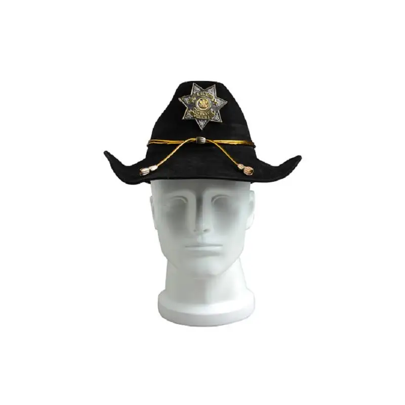 

The Walking Dead Costume Rick Grimes Cosplay Black Hat Headwear Men Halloween Christmas Party Props Accessories Gift