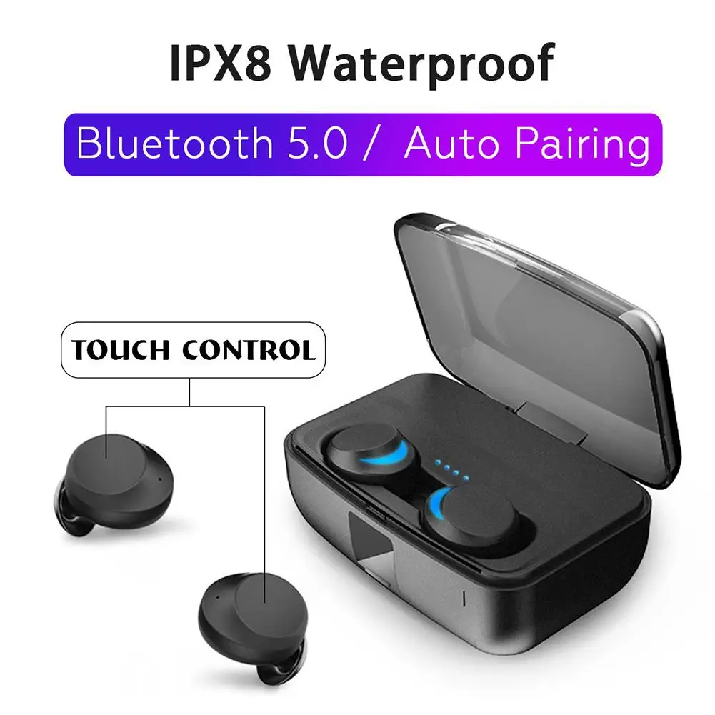 

HOT Waterproof 3000mA Charge Box Touch Control Bluetooth 5.0 Wireless Earphones