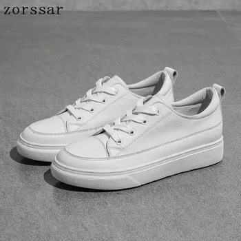 

2019 New Spring and Summer small White Shoes Women Flat Genuine Leather sneakers Female Board Shoes Casual Shoes Female