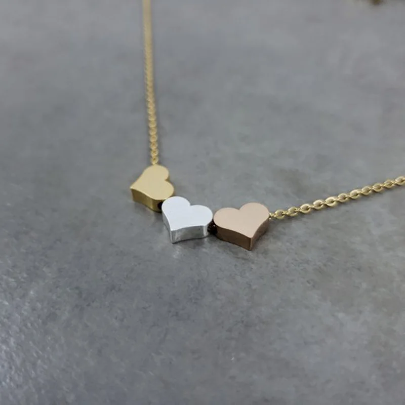 

Minimalism Heart Necklaces For Women Love Jewelry Stainless Steel Chain Friendship Necklaces Pendants Sister Gifts Collier Femme