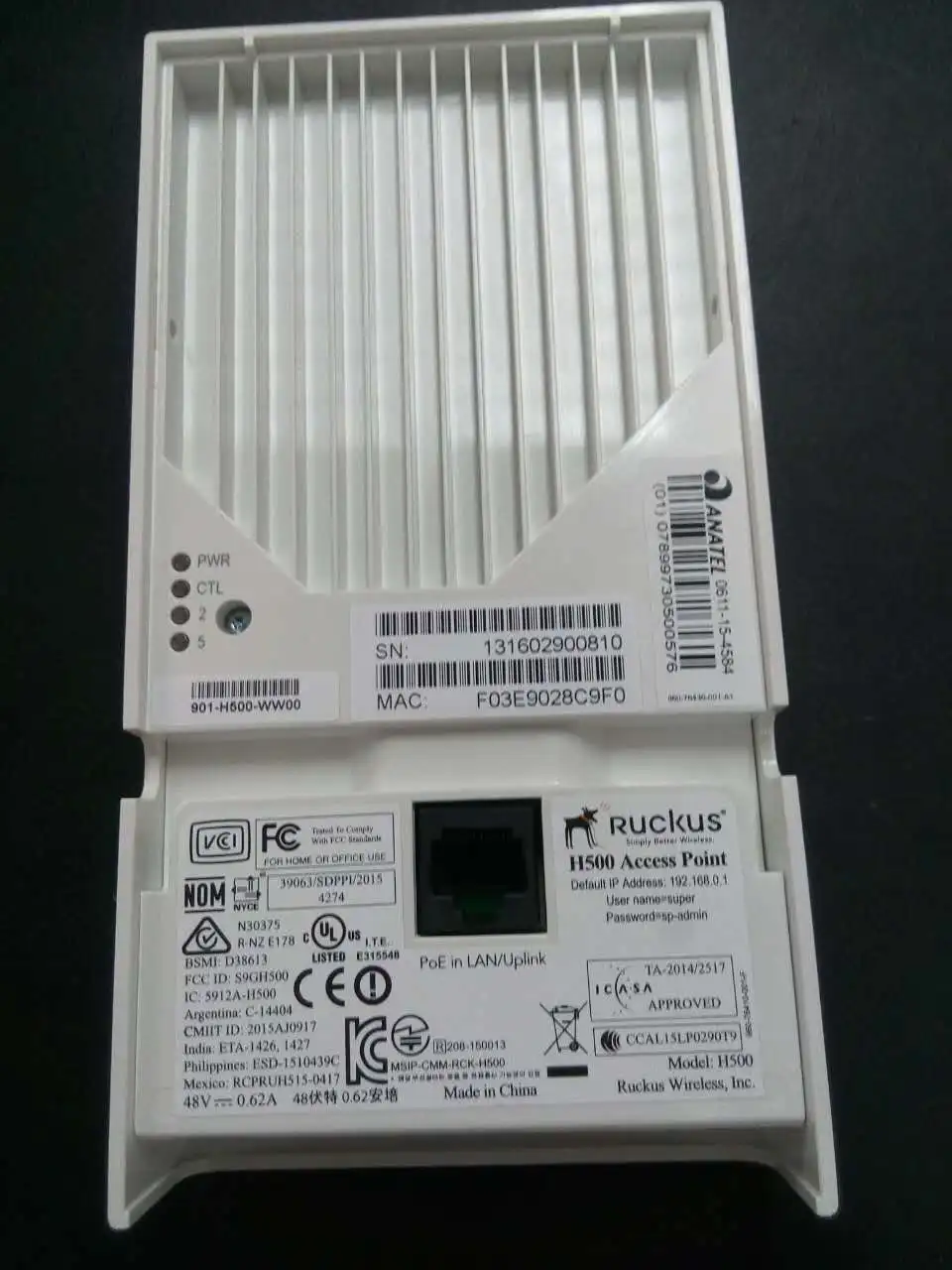 Ruckus wireless ZoneFlex H500 901-H500-WW00(alike 901-H500-US00) гостиничная панель точка доступа Daul Band, 2,4 ГГц и 5 ГГц, 802.11ac