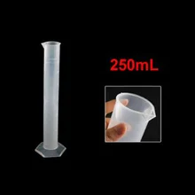 SOSW-Lab Set 250mL Clear White Plastic Liquid Measurement Graduated Cylinder