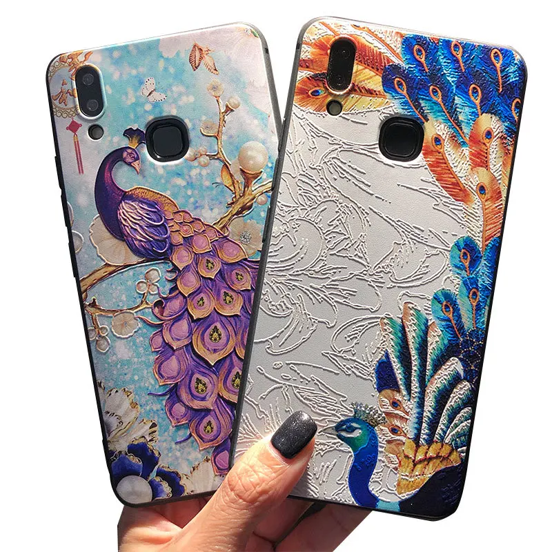 

Phone Case Back Cover For Huawei P10 P20 P30 Pro Plus Mate 9 10 Nova 2 3D Vintage Peacock Chinese Style Classic Retro TPU Custom