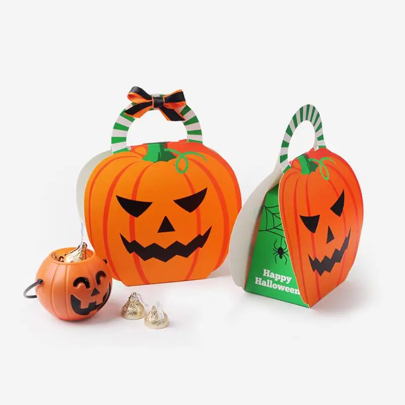 

20 Pcs/lot Large Paper Folding Candy Box Halloween Cartoon Pumpkin Gift Packaging Boxes Christmas Gift Candy Box