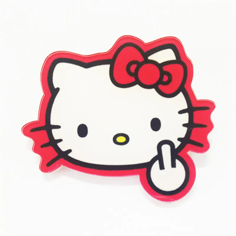 

1PCS Hello kitty Cool Cat Cartoon Brooch Acrylic Badges Icons on The Backpack Pin Badge Decoration Badges for Clothing Hat shoes
