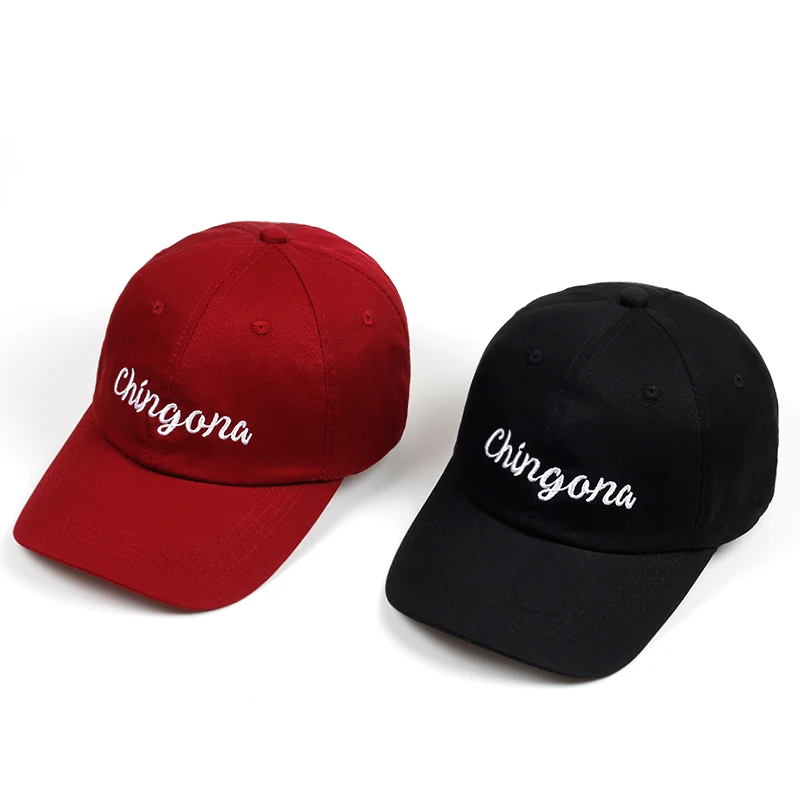 Хлопок Chingona папа шляпа унисекс вышивка бренд Бейсболка Snapback кепки s хип-хоп кость для мужчин женщин Черная винно-красная Кепка s