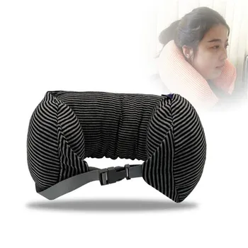 

YR Nursing U-Shaped Pillow With Memory Foam Pellet Padding Creative Portable Car Travel Neck Pillow With Stripped Cotton Cover