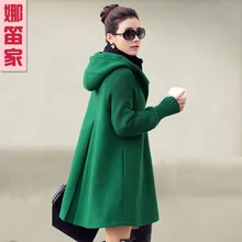 Большой размер, шерстяной Тренч, женский длинный толстый теплый Тренч, верхняя одежда с капюшоном,, g7092