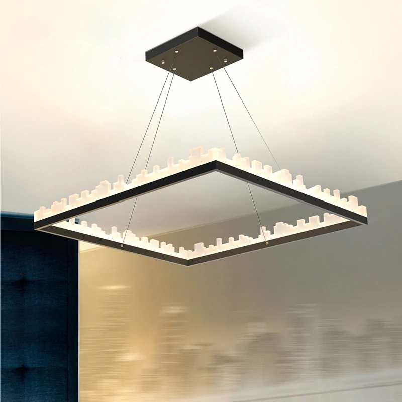 Nordic Modern Remote Control Led Dimmable Pendant Lights Acrylic Snow