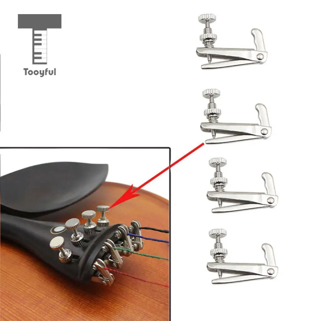 Tooyful 15 Pieces Ebony Soundpost Endpin Chinrest Screws Bridge for 4/4 Size Violin Fiddle Replacement Parts