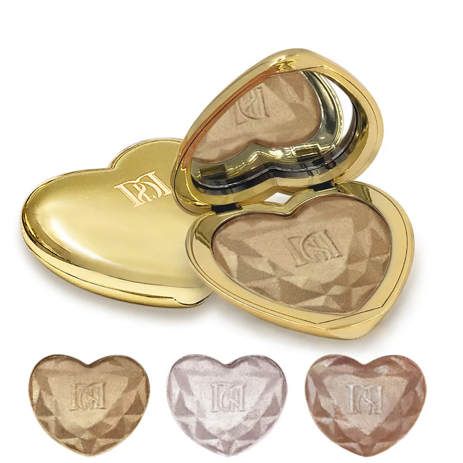 8ColorsHeartshapedBakingDiamondHighlighterPowderGlitterShinyFacialBrightening