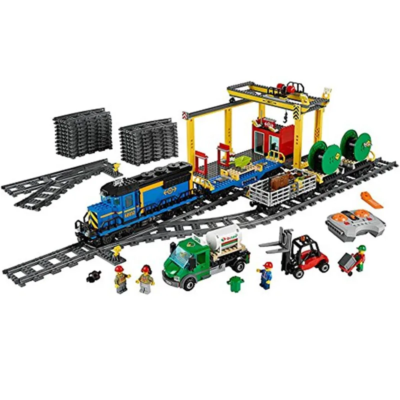 

959pcs Diy Compatible With Legoingly City Series The Cargo Train Depot Model Building Blocks Bricks Toys For Children Gifts kids