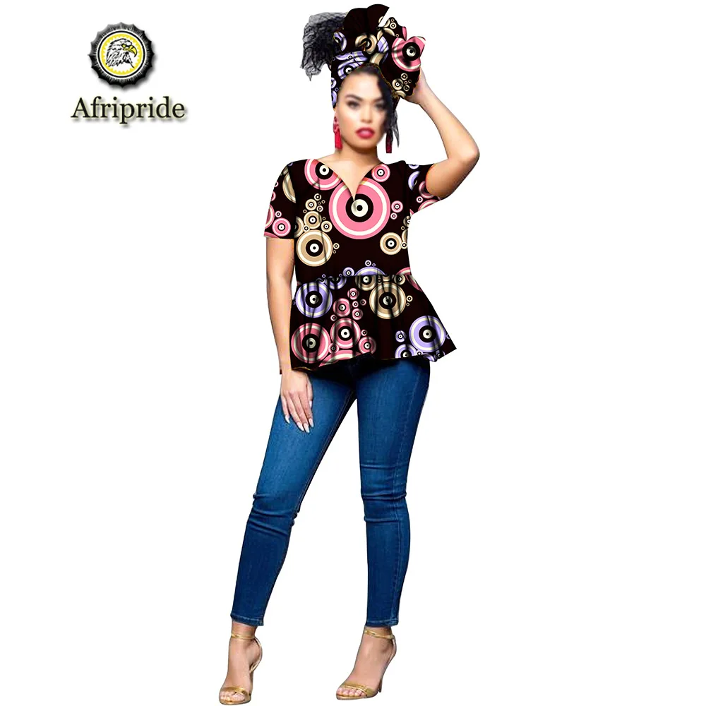 2019 AFRIPRIDE New African Print Elastic Bazin Baggy Rock Style Dashiki Famous coat For women with headscarf S1924001