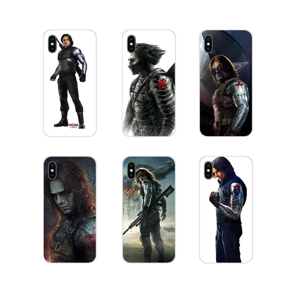 

For Huawei G7 G8 P7 P8 P9 P10 P20 P30 Lite Mini Pro P Smart Plus 2017 2018 2019 Bucky Barnes Marvel Transparent TPU Cases Covers