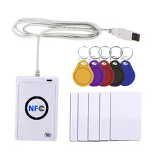 NFC Reader USB ACR122U RFID Smart 13.56mhz Card Writer Copier Duplicator Voor NFC (ISO/IEC18092) tags + 5pcs UID Verwisselbare Tag