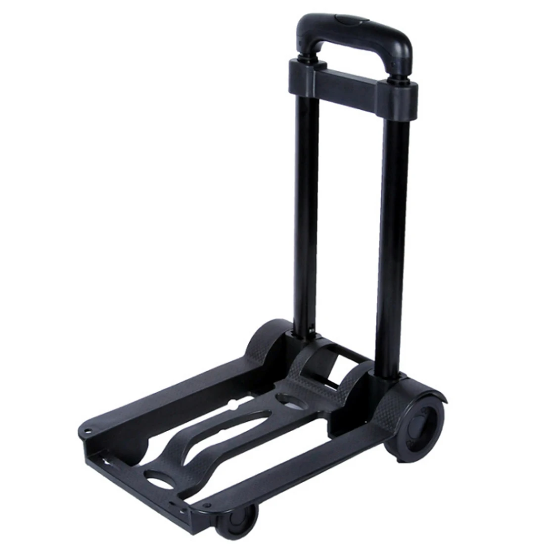 

New Foldable Portable Trolley Wheel Shopping Baggage Cart with Draw-Bar for Shopping Cart Bag for Home Travel - Black 2019