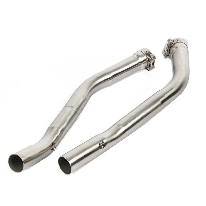 

Motorcycle Exhaust Muffler Middle Link Pipe Slip On For 2006-2016 Kawasaki ZZR1400 ZX-14R