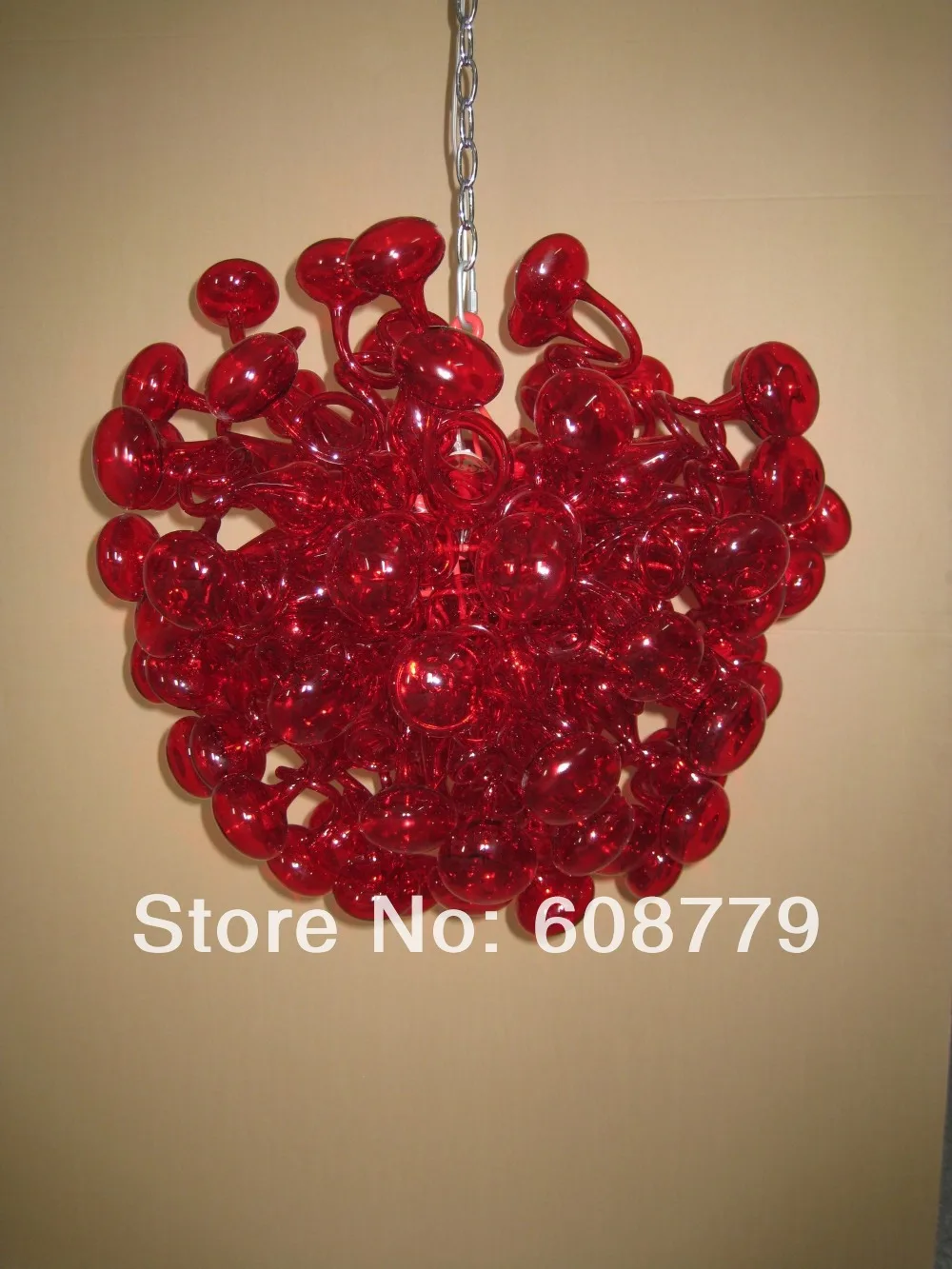 

Popular Art Lighting Red Crystal Hand Blown Glass Ball Chandelier