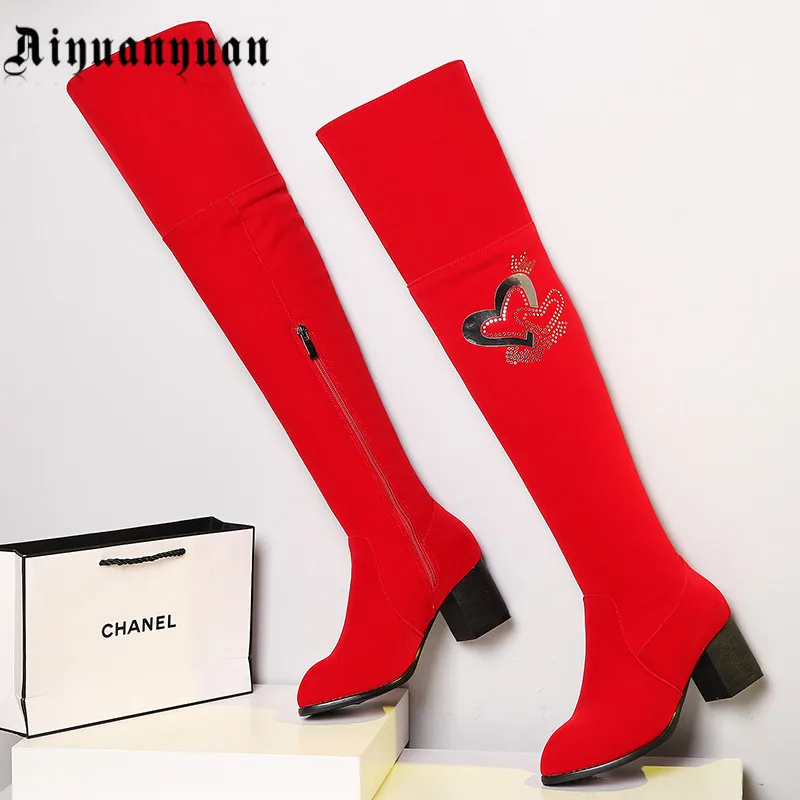 

2017 over-the-knee women boots warm plush plus EUR size to 41 42 43 44 45 46 47 48 casual style PU leather boots FREE DELIVERY