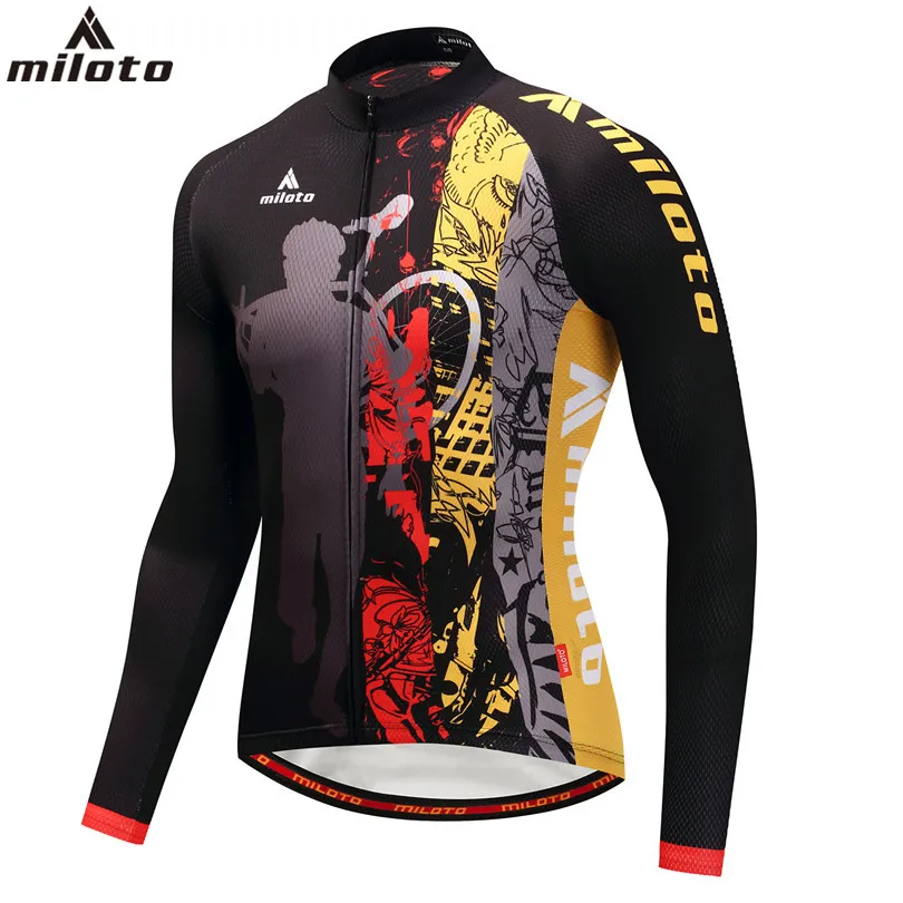 Full Sleeve Cycling Jerseys 2018 For Men Breathable Cycle Clothing Top