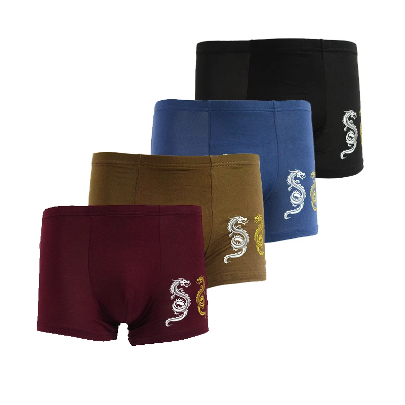 Hot Sale U Convex Sexy Men Underwear Boxer Fashion Dragon Coin pattern Underpants Shorts Soft Comfortable Male Cueca | Мужская одежда