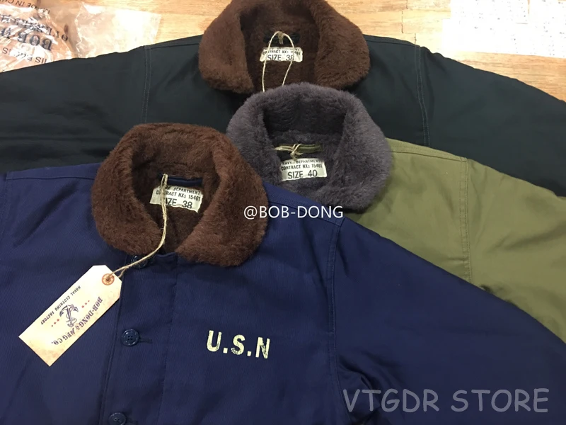 Мужская темно синяя куртка BOB DONG Repro с рисунком на спине зимняя Военная Униформа