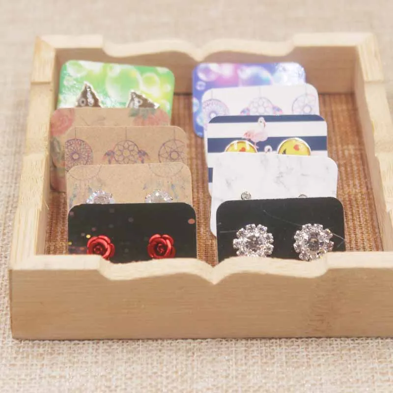

100pcs Mysterious Retro Style Display Earring Jewelry Protection Packaging Special Hot Selling Design Personal Printing3.5x2.5cm
