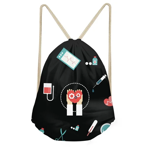 Coloranimal 3D Медсестра Медицинский печати мешки Drawstring для девочек и мальчиков Повседневное мини-рюкзак ранцы Для женщин Для мужчин строка мешок плеча сумки - Цвет: HK7144Z3