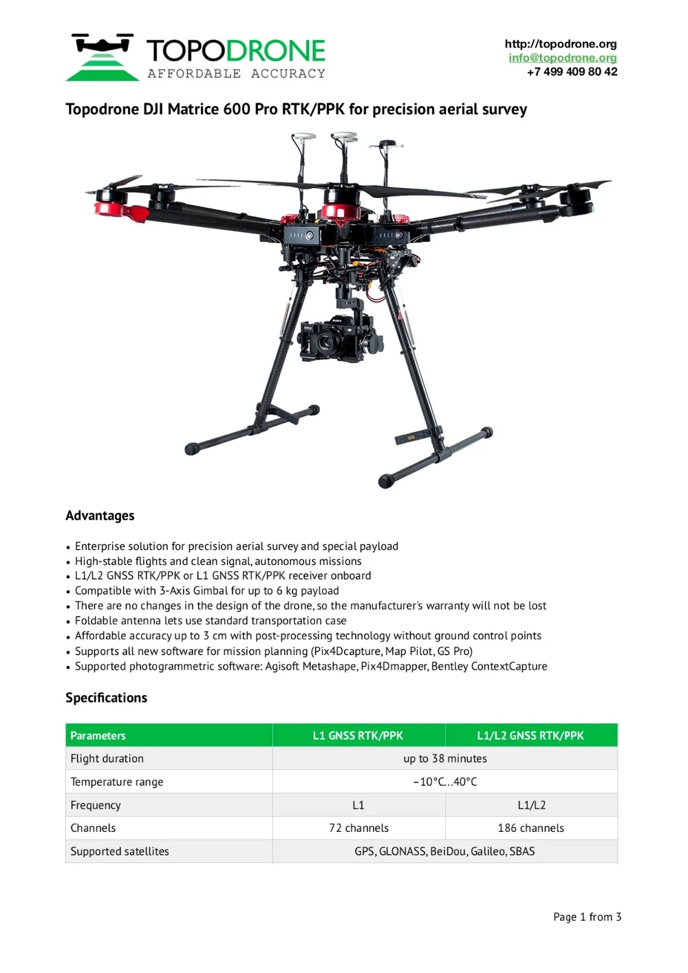 Topodrone DJI Matrice 600 Pro RTK PPK_1