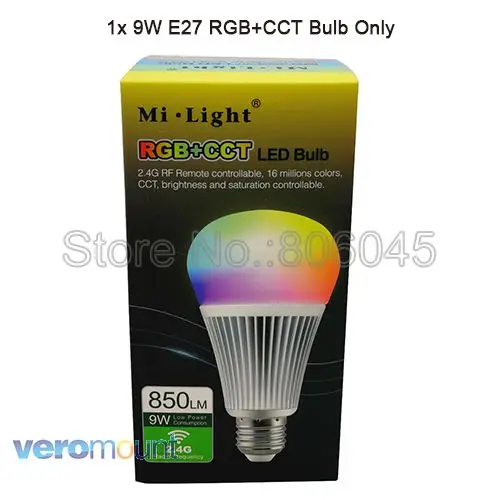 MiLight E27 9 Вт RGB+ CCT Светодиодный прожектор лампы FUT012 110V 220V Полный Цвет дистанционного Управление WiFi смарт-лампы в виде Совместимость 4-Зона дистанционного управления - Испускаемый цвет: FUT012