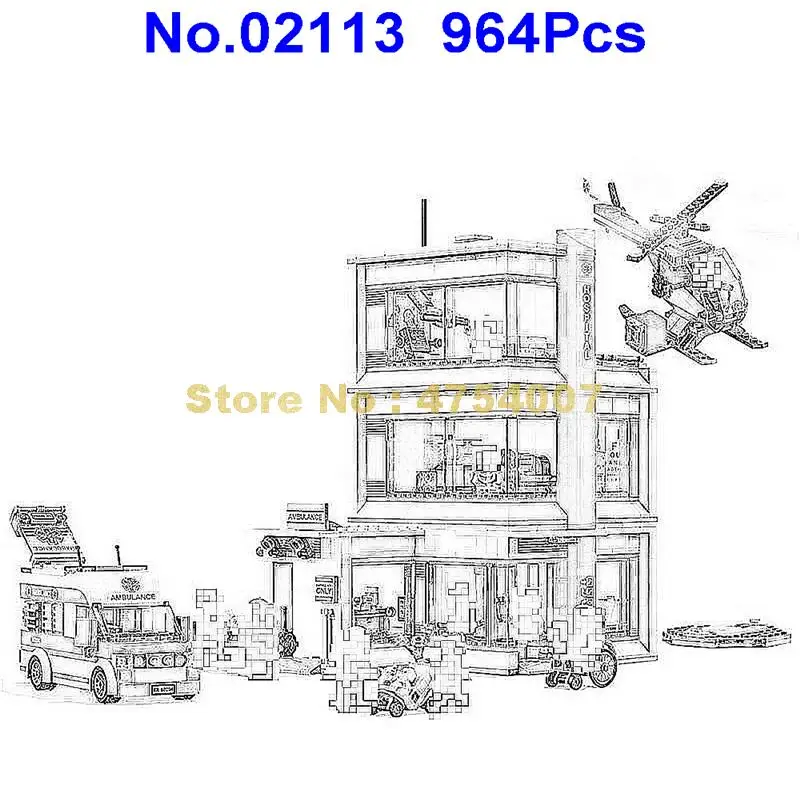

964pcs city hospital building blocks 8 figures 60204 Toy