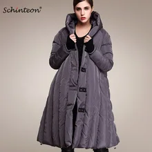 Женское зимнее пуховое пальто, куртки, плотная верхняя одежда с капюшоном, свободный белый утиный пух, накидка, одежда, теплые парки высшего качества размера плюс