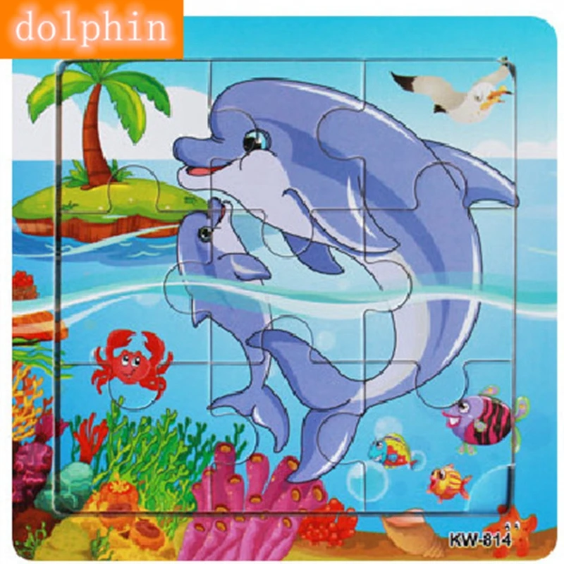 Cartoon Jigsaw Sale MP221 Animal Series Dolphin Wood Puzzle Good For Kids Puzzles Toy Kid Gift Educational DIY Toy For Children