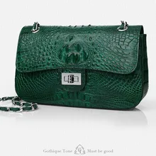 Gete new fashion crocodile handbag inclined shoulder bag one shoulder bag leather ladies handbags chain bag handbag