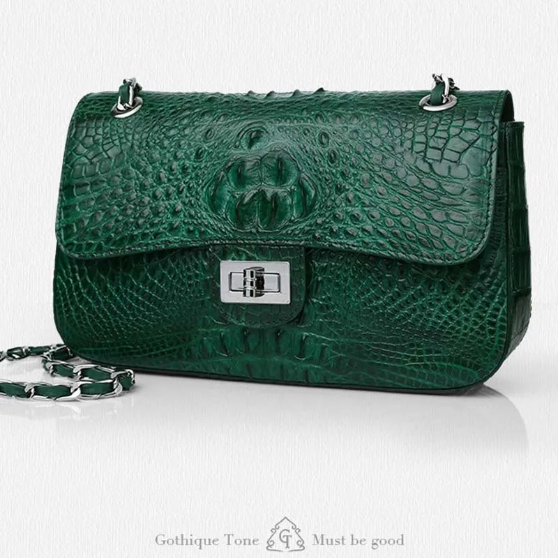 

Gete new fashion crocodile handbag inclined shoulder bag one shoulder bag leather ladies handbags chain bag handbag