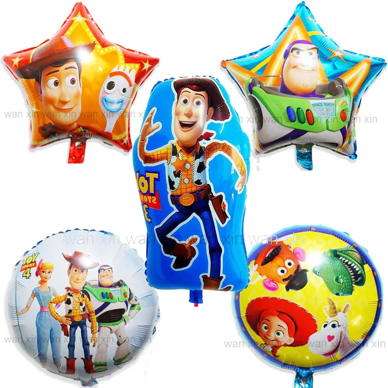 

5pcs/lot woody helium balloons foil material mixed style cartoon woody party balloons lightyear for birthday balloons